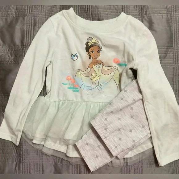 Disney Other - Disney Princess Mint Green, with Silver Stars Toddler 2 Piece Casual Wear 2T